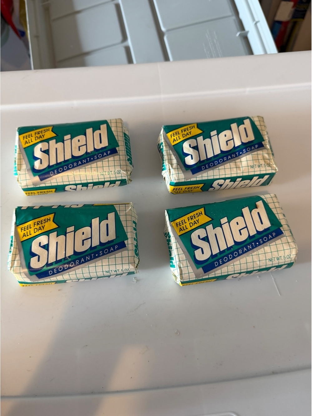 Vintage Shield Deodorant Soap Bar - Set of 4 Bath Size Bars